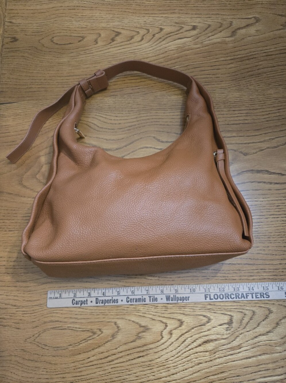 Everyday Pebbled Shoulder Bag in Cognac Brown